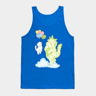 Cat meets with cute dragon Tank Top
